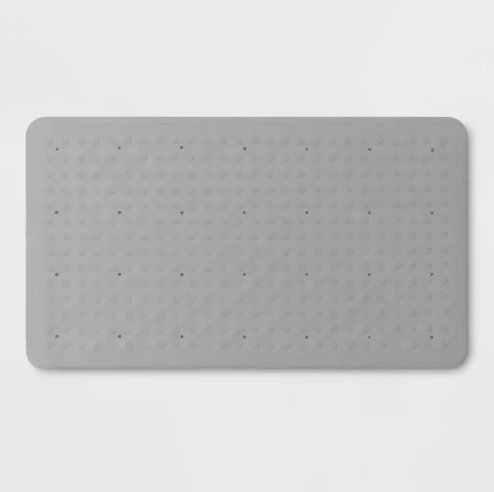 Threshold Gray Rubber Bath Mat NEW